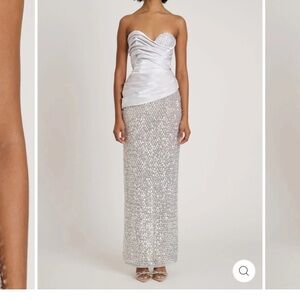 Elegant Strapless Silver Dress